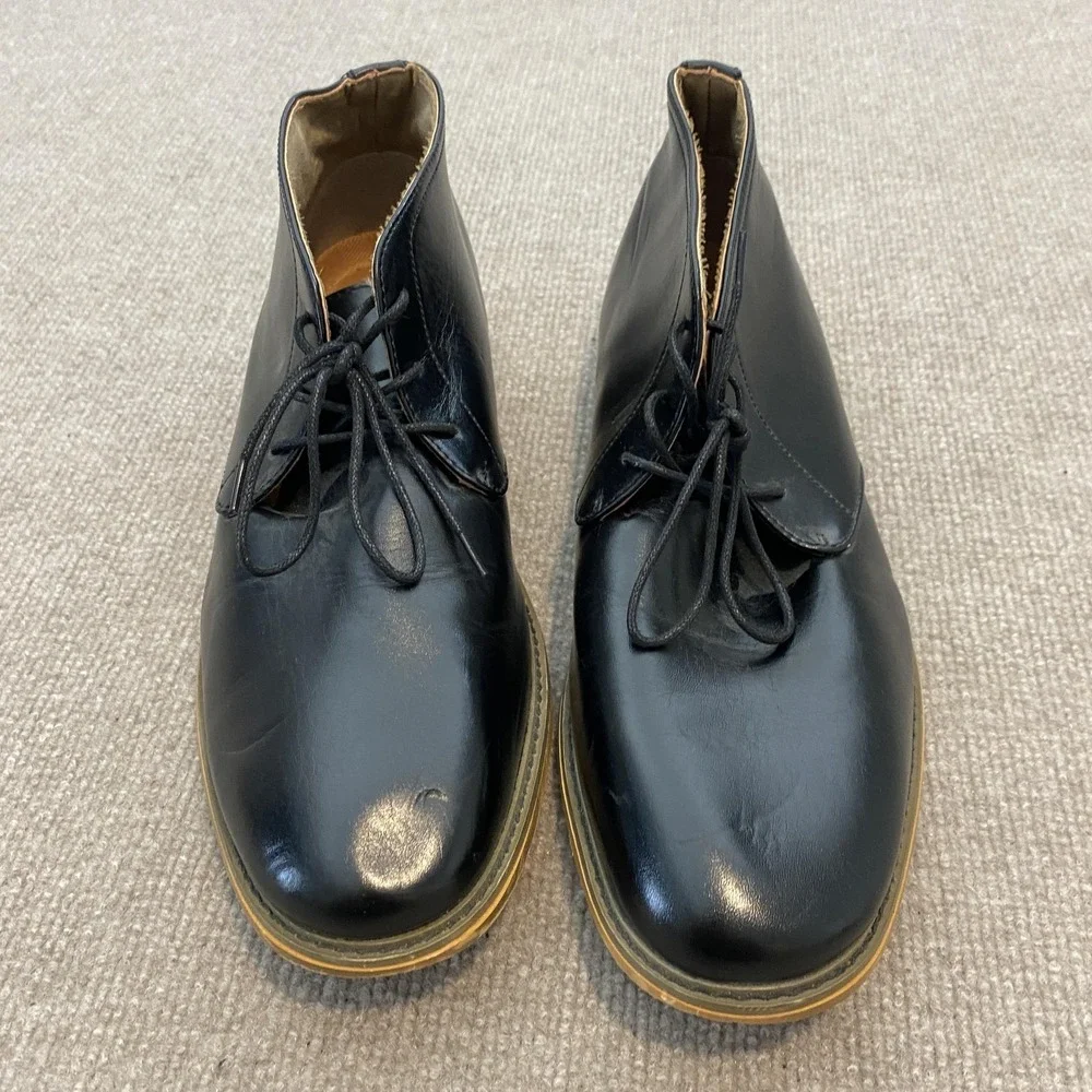 Deer Stags James Boots Mens Size 12W Black Faux Leather Chukka Ankle Dress‎
